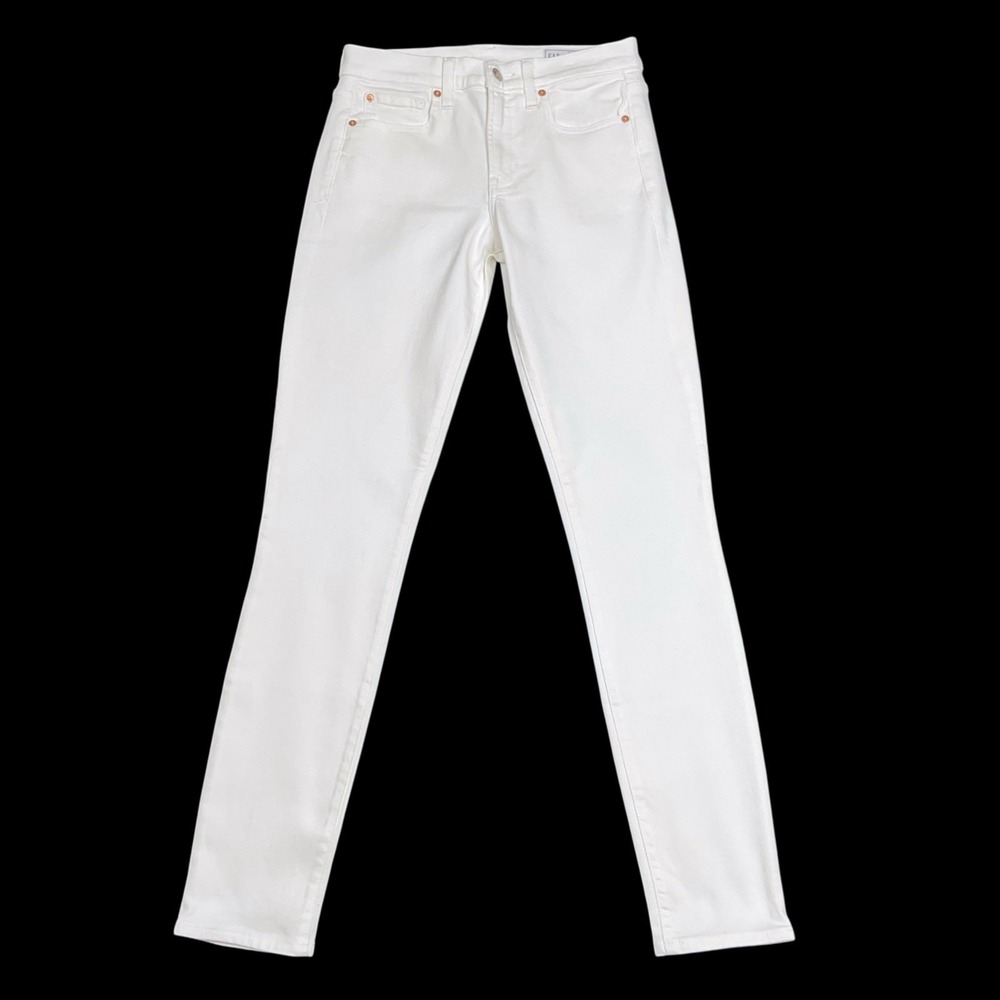 Gap Jeans Women 28/6 Tall (28x30.5) White Mid Rise True Skinny Ankle 570471